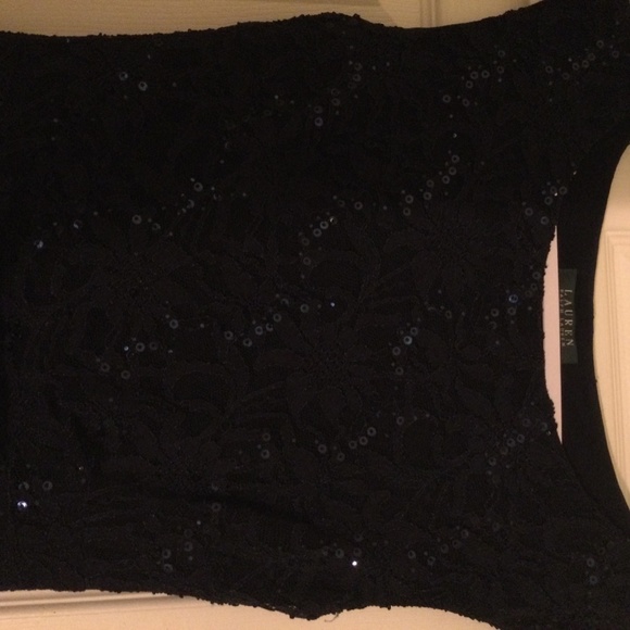 Ralph Lauren black sequins and lace cocktail dress - Picture 5 of 12